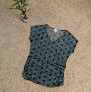 Jordan Taylor blue black Sheer top Large